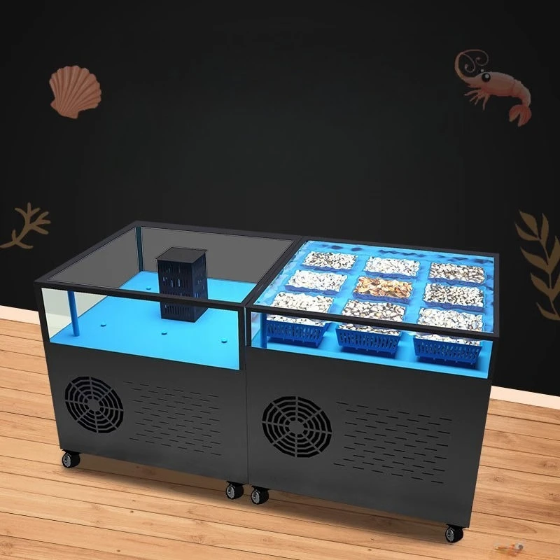 

Seafood Pool Commercial Refrigeration All-in-One Machine Single-layer Shellfish Pool Mobile Fish Tank Supermarket Hotel