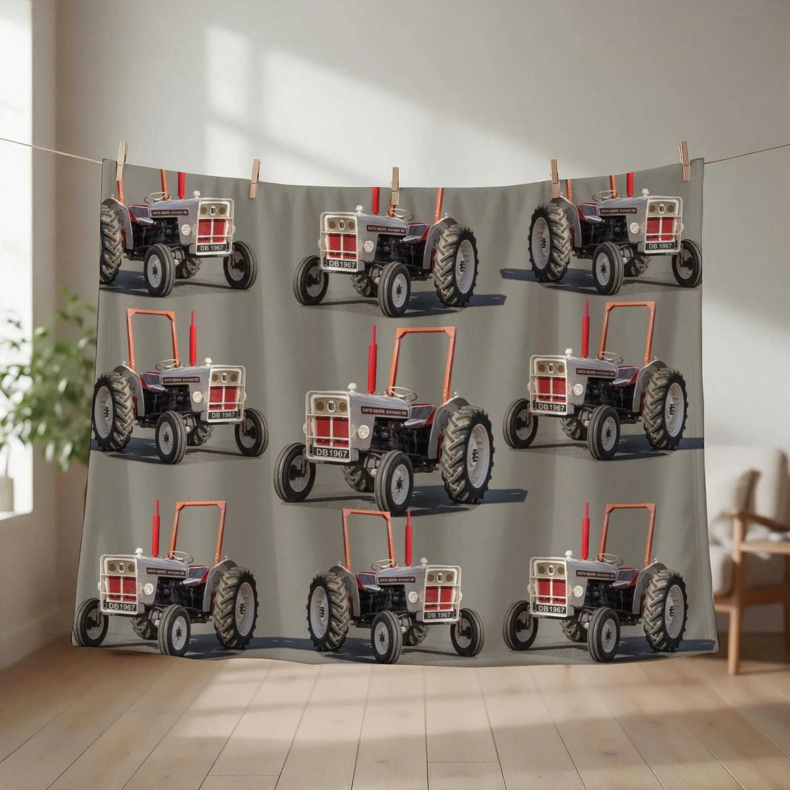White vintage tractor Throw Blanket for babies Thin Blankets For Sofas Picnic Blankets