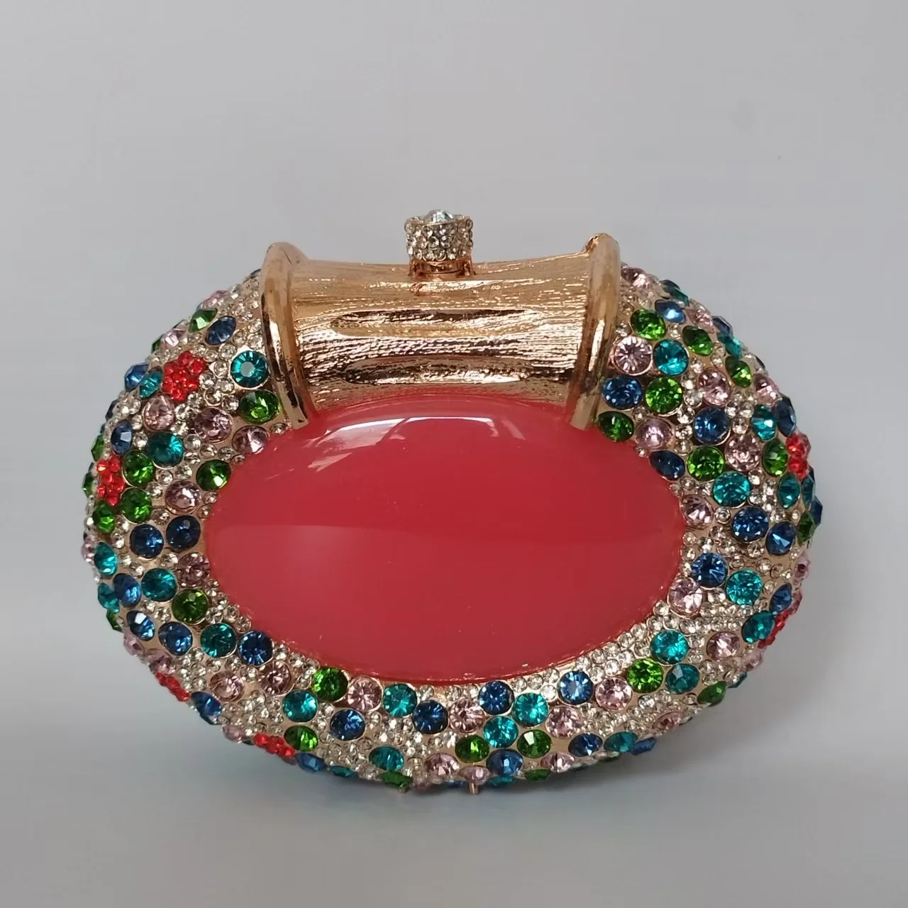 Oval Shaped Crystals Evening Clutch Bags Women Boutique Diamond Clutch Purses And Handbags Bridal Wedding Gem Phone Purse