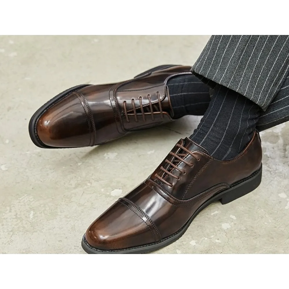 

Кожаные туфли на голову, классические мужские деловые туфли из натуральной кожи, оксфорды, мягкая подошва, износостойкие британские свадебные туфли для жениха, молодежные