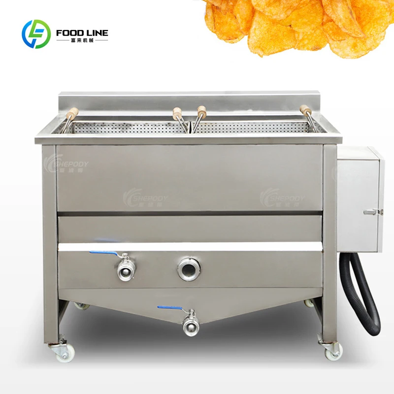 Automatic Chicken Deep Fryer Machine New Type Square Basket Full Automatic Potato Chips Fryer 220V Electric Source