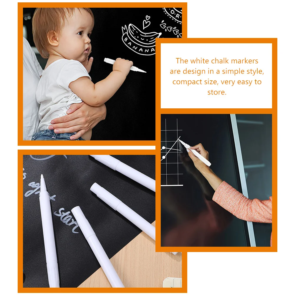 

10 Pcs Liquid Chalk Lamp Board Pen Erasable Pens Fluorescent Plate Markers White