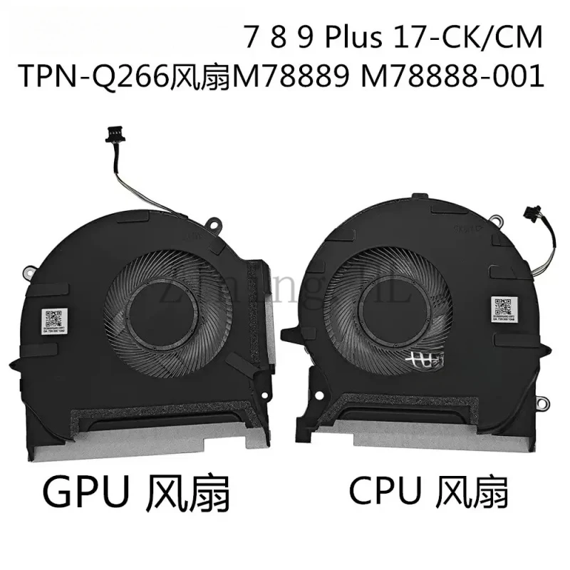 Cooling Fan Fit for HP Omen 7/8/9 Plus 17-CK 17-CM Series, Part Number TPN-Q266 M78888-001 M78889-001 Laptop Internal Cooler