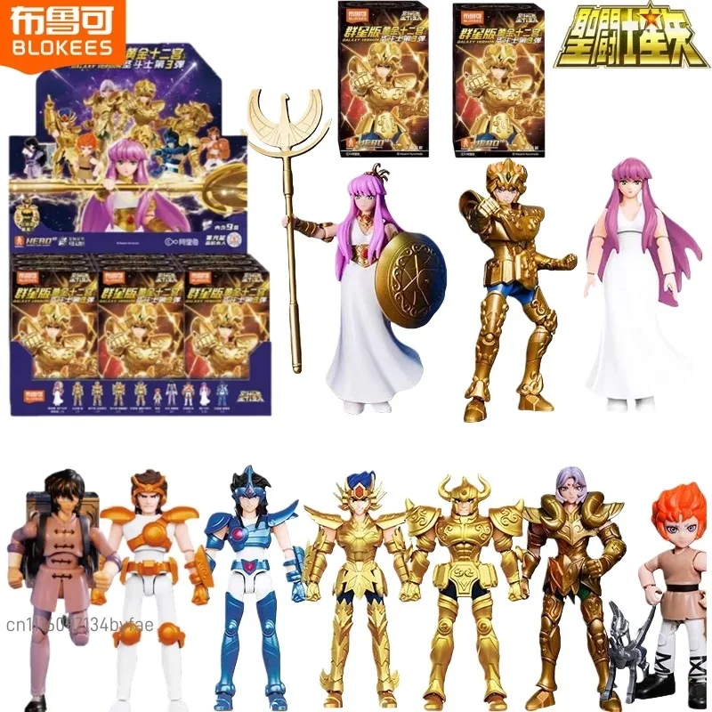 BLOKEES Saint Seiya Super Star Edition Blocs de Construction Palais d'Or Athéna Léo Aiolia Bélier Mu Modèle à Assembler Ornement Cadeau