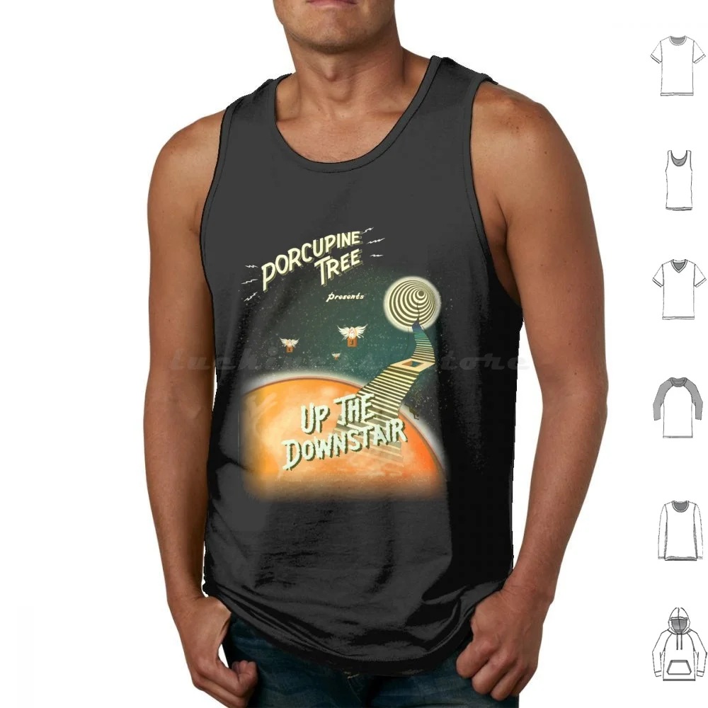 Porcupine Tree-Up The Downstair ( Retro ) Tank Tops Print Cotton Porcupine Tree Progressive Prog Porcupine Steven Band