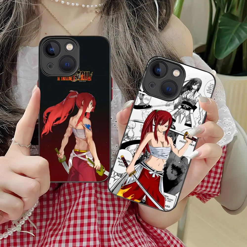 Funda de teléfono móvil Fairy Tail Erza para iPhone 17 16 15 14 13 12 11 X XR XS 8 7 Air Pro Max Plus Mini cubierta de silicona colorida