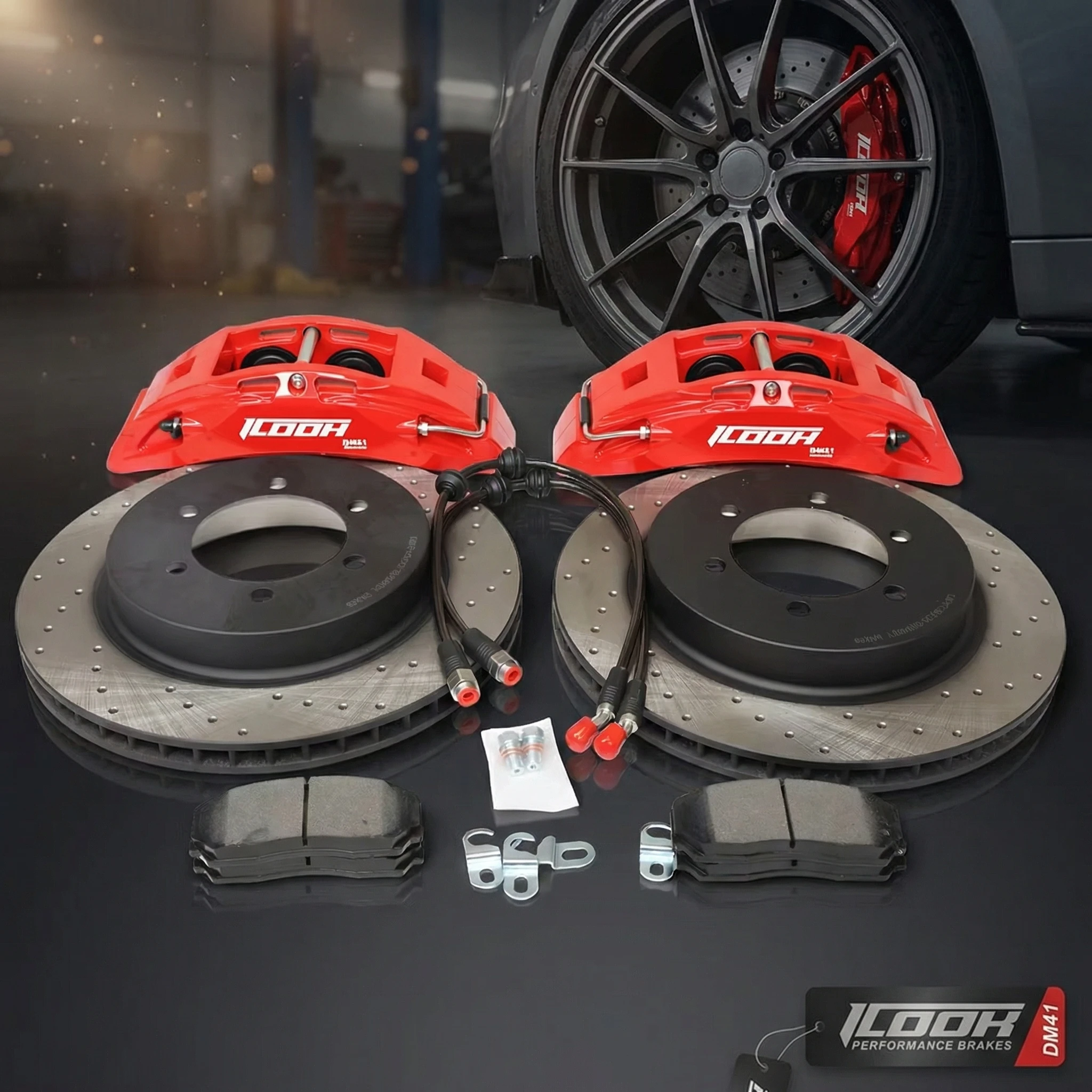 

ICOOH Racing Rear Wheel DM4 Big Brake Kit Exclusively for Drilled Disc 355*28MM Fit for BMW 3series F30 18 inch wheel