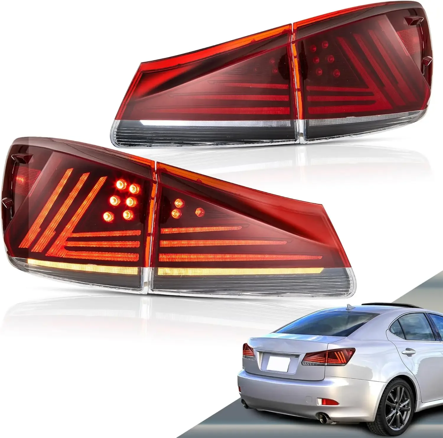 

Led Tail lights Compatible with Base Sedan Lexus IS250 IS300 2006-2012 (Not for IS250C/IS350C 2-Door Models) w/Animation D