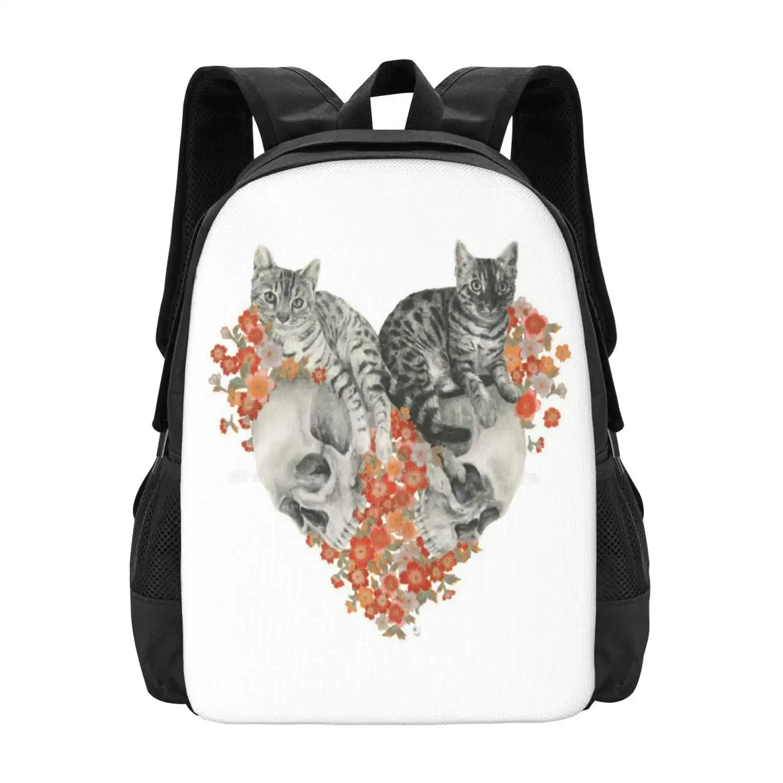 Sumie & Bizen Hot Sale Schoolbag Backpack Fashion Bags Stephanie Inagaki Charcoal Drawing Washi Paper Cats Kitties Kawaii