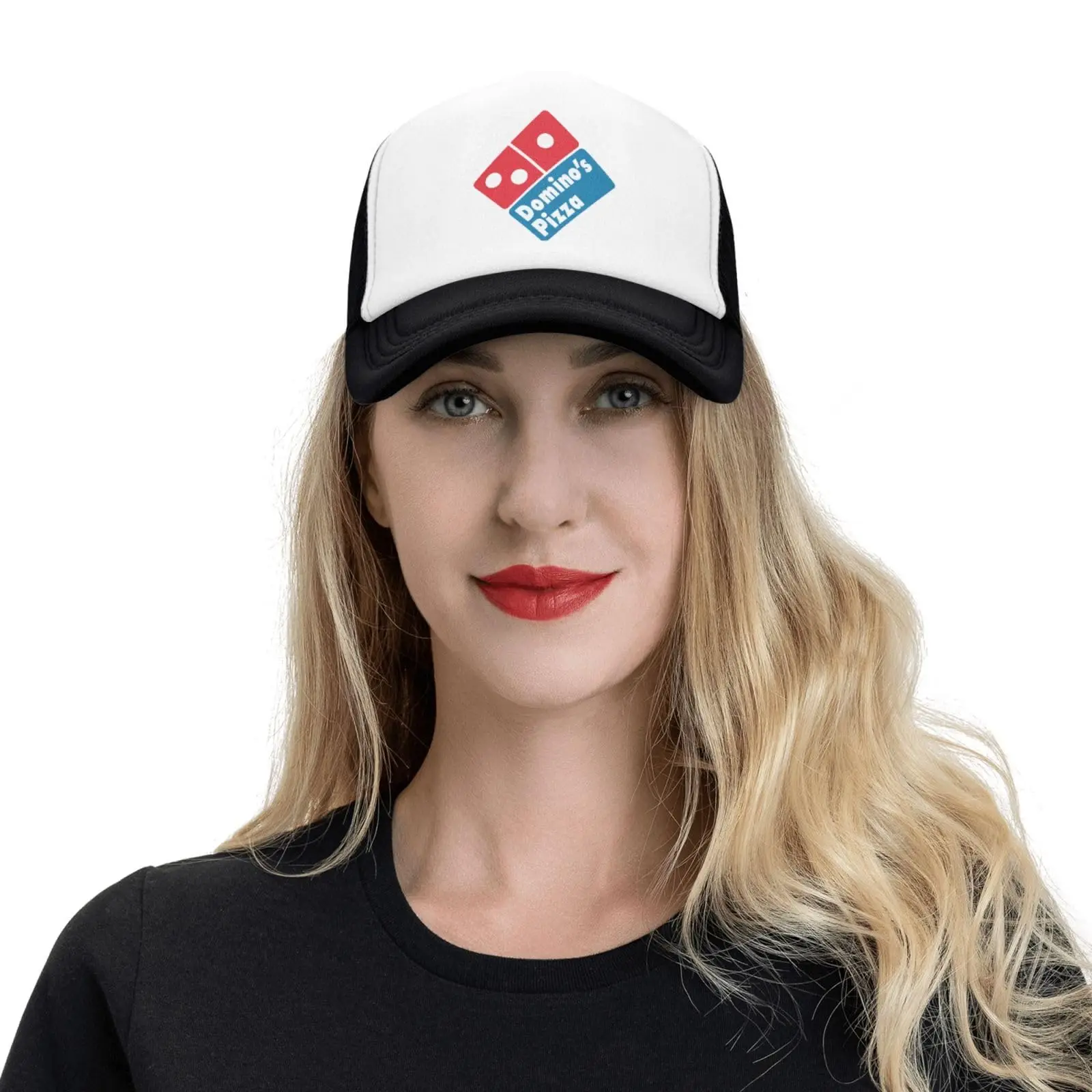 Topi bisbol Pizza hitam topi Trucker topi Golf dilengkapi gesper belakang dapat disesuaikan untuk pria wanita sehari-hari