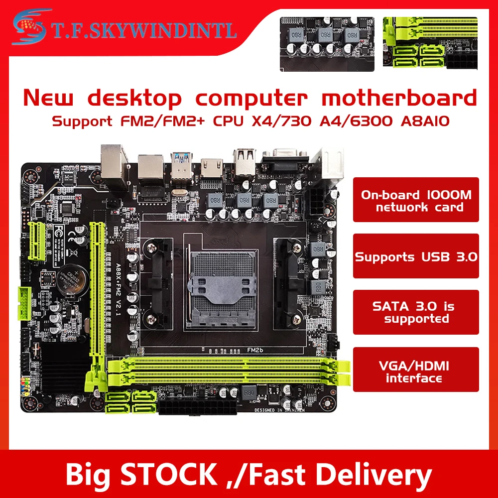 

New AMD A88 Computer Desktop M-ATX Motherboard Socket FM2 PCI Express 16X Supports FM2/FM2+ Gaming PC Motherboard