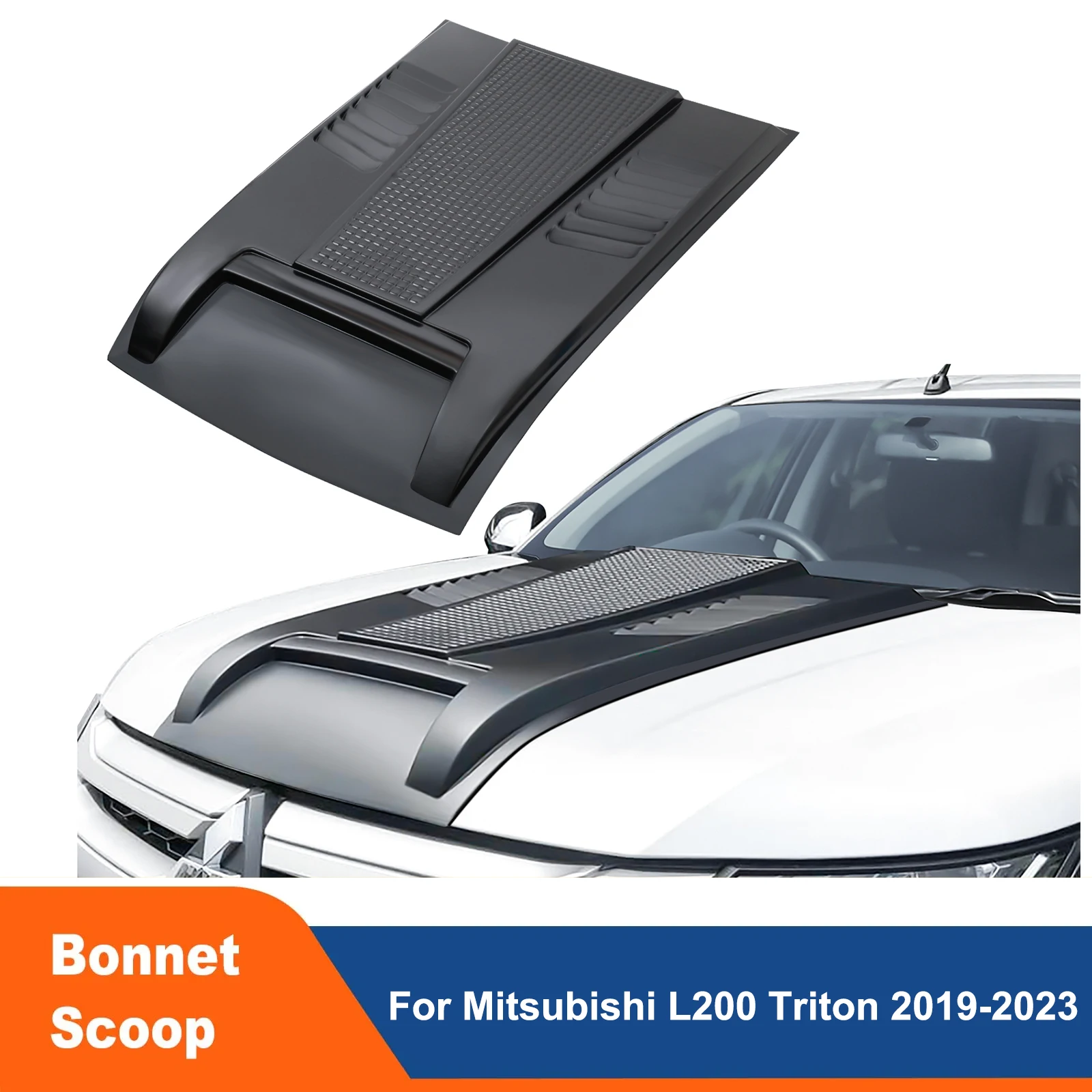 

Matte Black Bonnet Scoop Hood Cover For Mitsubishi L200 Triton 2019 2020 2021 2022 2023 MR Car Off-road Guard Truck Accessories
