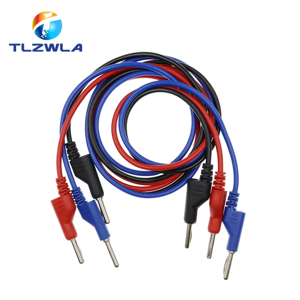 1PCS Dual 4MM Stackable Banana Plug Multimeter Test Leads 1M Cable 1000V/15A Pure Copper Test plug Connector