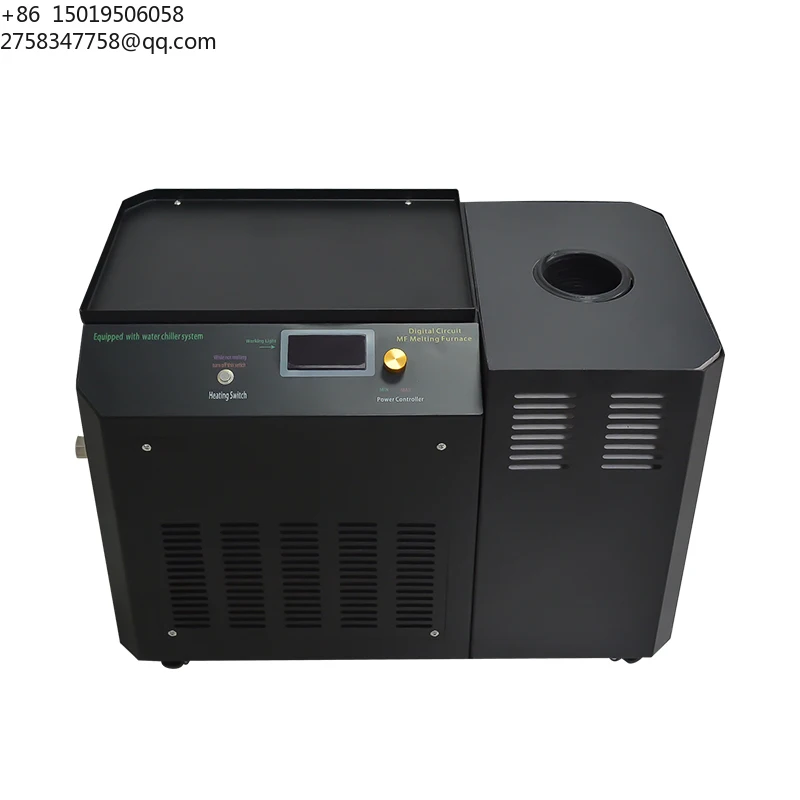 Mini Gold Furnace Induction Melter Melting Silver Copper Smelter Metal With Water Chiller Built in Copper Smelting Machine