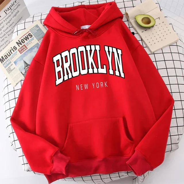 Sudaderas con capucha con estampado de Brooklyn New York para hombre, ropa de calidad, chándal clásico sencillo, moda Harajuku, ropa que combina con