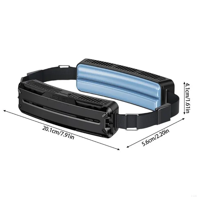 F92F مروحة الخصر المبتكرة مع لوحات تبريد مزدوجة قابلة لإعادة الشحن مروحة قوية تدفقات الهواء