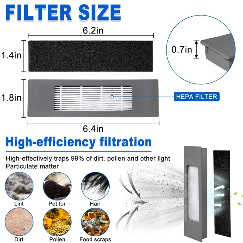 Main Brush Side Brush HEPA Filter For Ecovacs T8 T8aivi T8MAX N8pro Vacuum Cleaner Replacement Parts