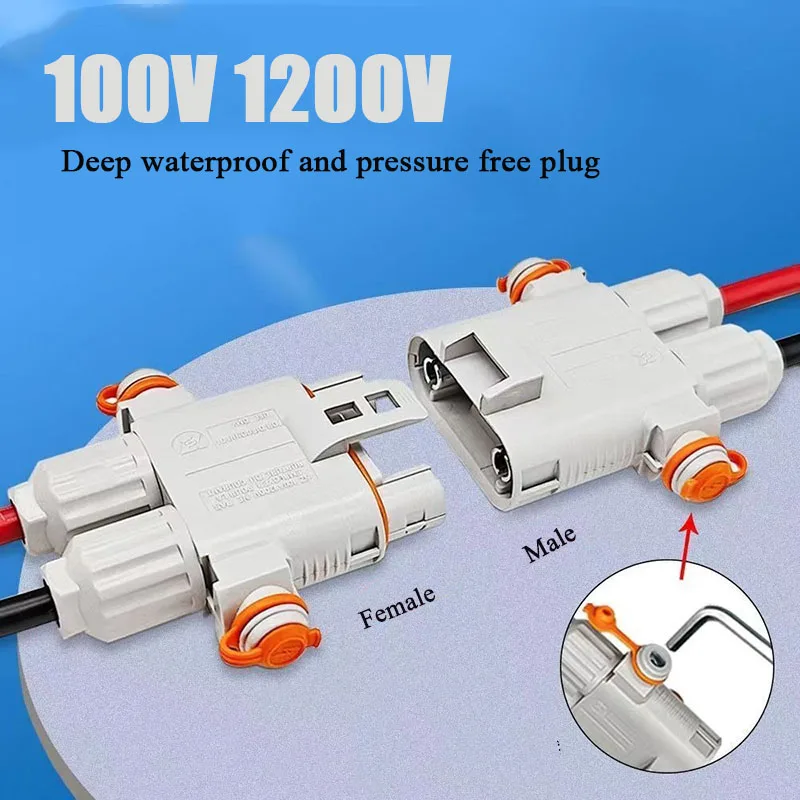 100A Male Female Connector Waterproof 1200V Truck Parking Air Conditioning Plug Electric Forklift Generator Docking Connectors