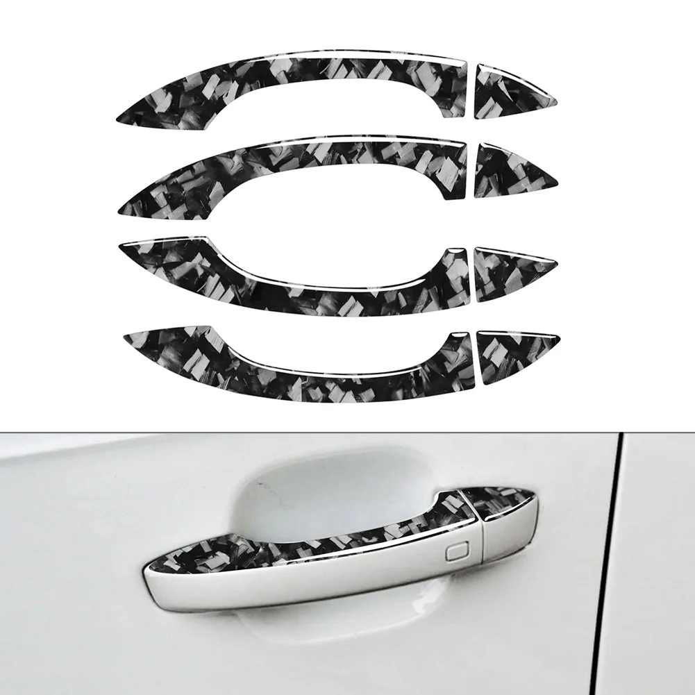 8PCS Car Exterior Door Grab Puller Handle Cover Trim For Audi Q7 SQ7 4M 2016-2019For A6 C7 A7 2012-2018