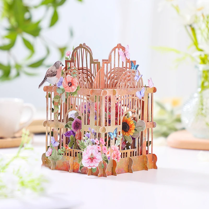 

3D всплывающие открытки, изысканные всплывающие открытки с цветочным букетом, садовые всплывающие открытки, идеально подходят для вечеринок и подарков