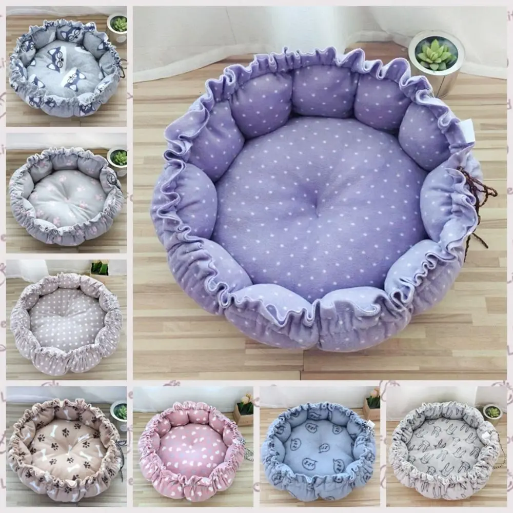 

Cat Basket Kennel Cloth Winter Cat Kennel Soft Warm Cat Soft Bed Plush Round Cat Pumpkin Nest Winter