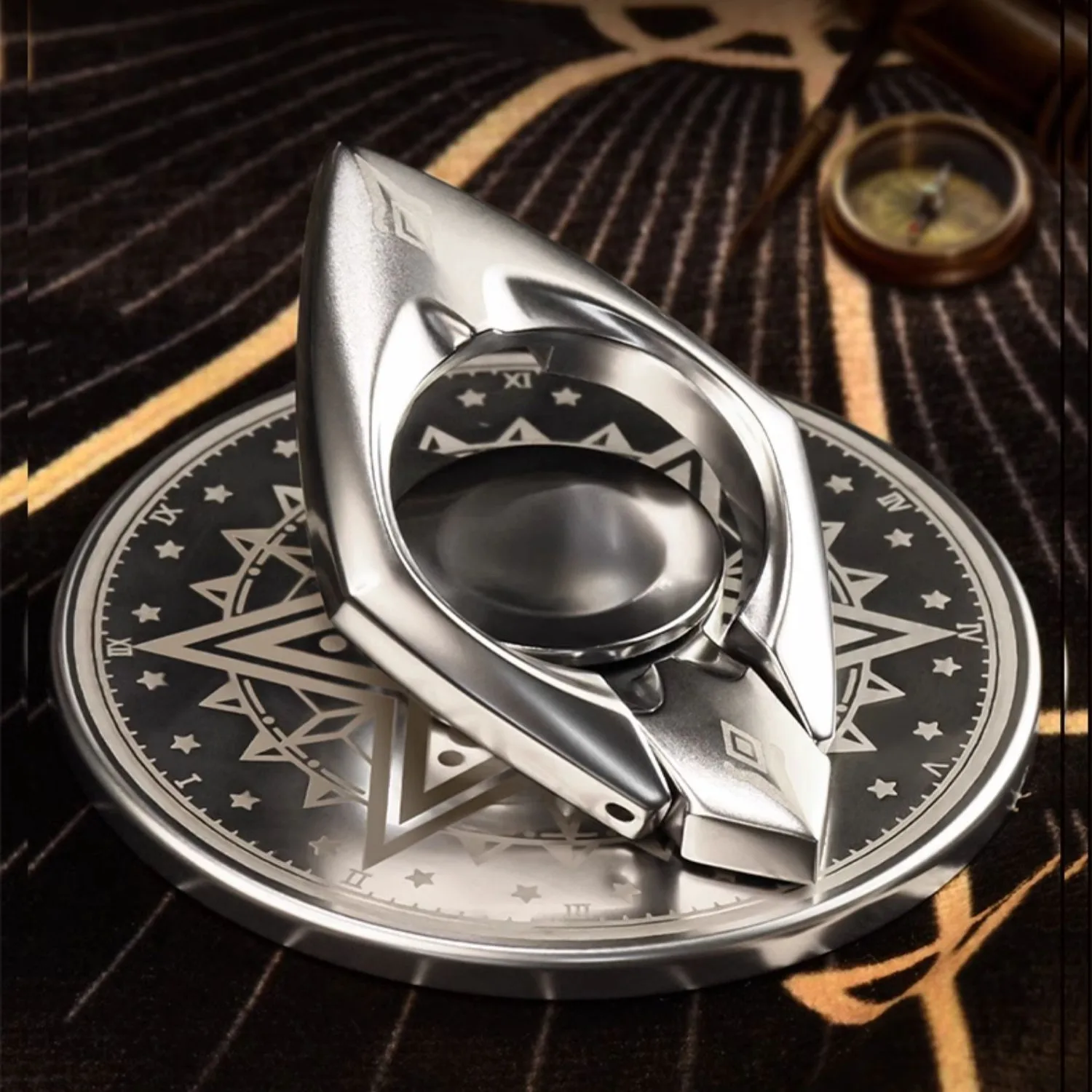 حامل هاتف مغناطيسي معدني من إياري، حامل جيروسكوبي سحري مبهر ببصمة الإصبع مع 360 درجة ° حامل حلقة الإصبع الدوار لملحقات iPhone