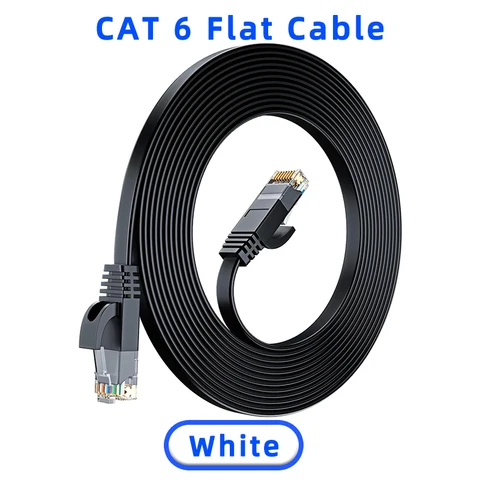 Короткий плоский Ethernet кабель Cat6 RJ45 1м — фото товара