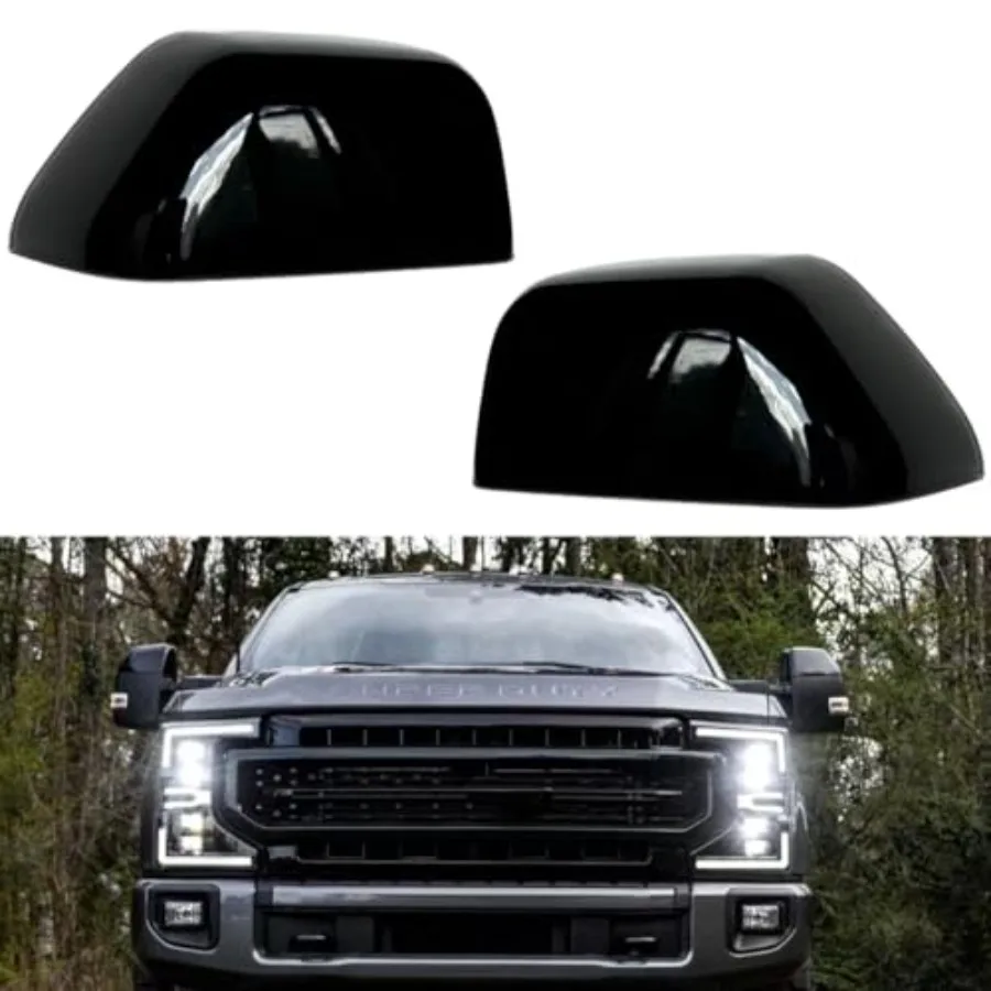 

Exterior Door Top Half Tow Mirror Cap Cover for Ford Super Duty 2017-2022 F250 F350 2017-2019 F450 F550 Glossy
