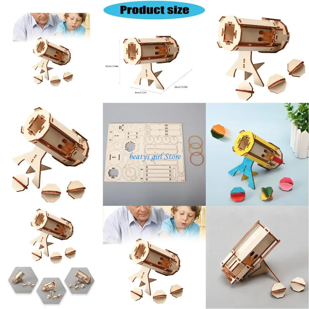 

C7AB Educational Wooden Mortar Craft Set Hands On Physics Activity For School Students Kids Safe Science Exploration Set