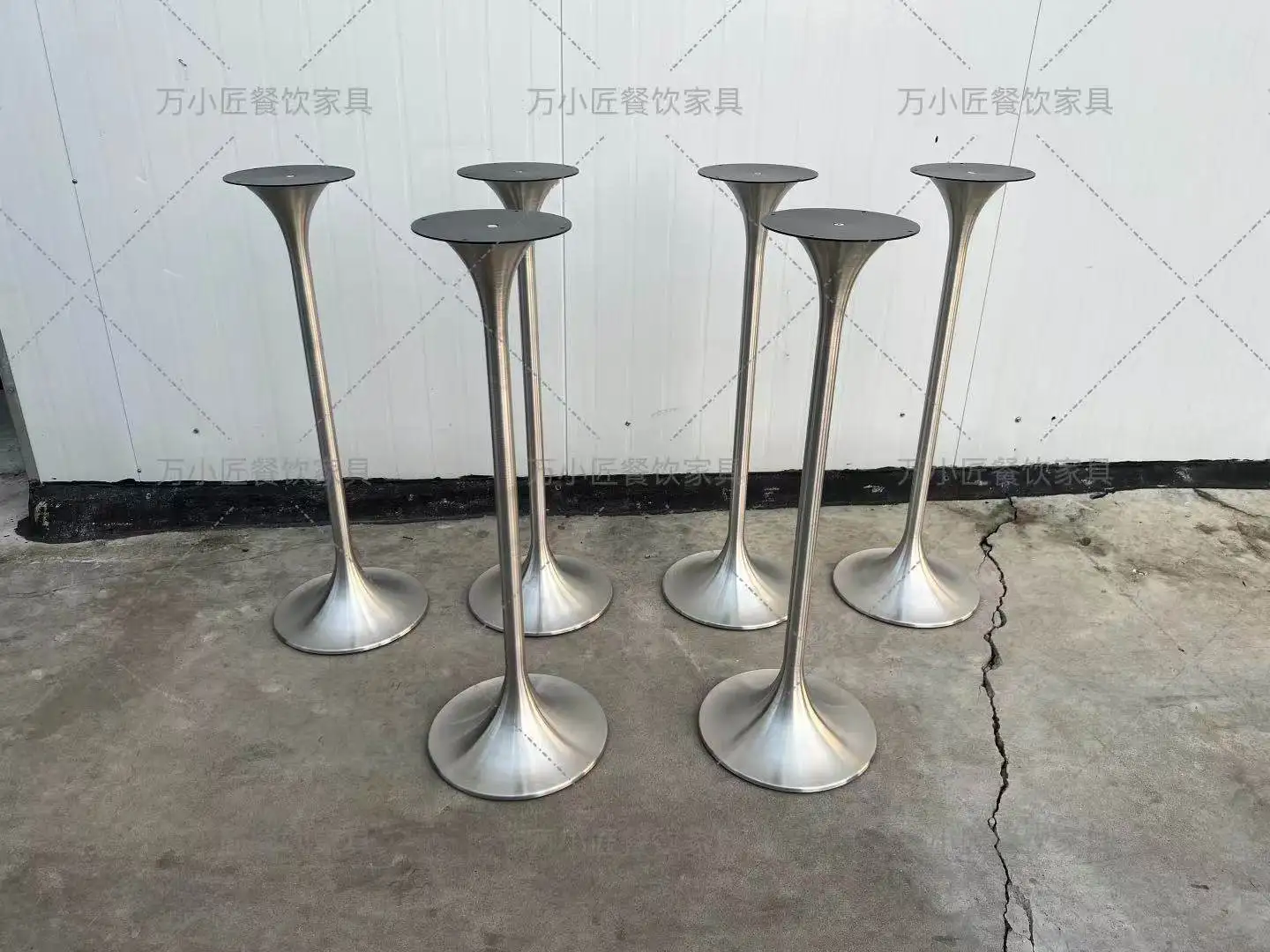 Stainless Steel Negotiation Table Legs Small Waist Table Feet Round Table Light Luxury Horn Base Rock Slab Tulip Edge Few Bracke