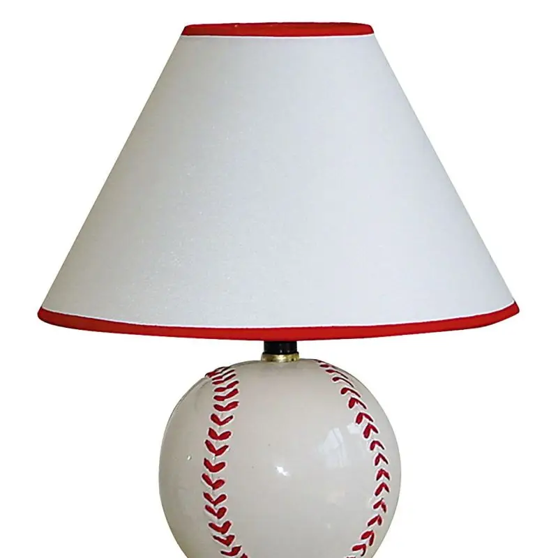 Base Base painted Baseball Baseball inspired Bedside Bedside table Bulb Bulb compatible Bulb included Lamp 12 Tall Ceramic Table