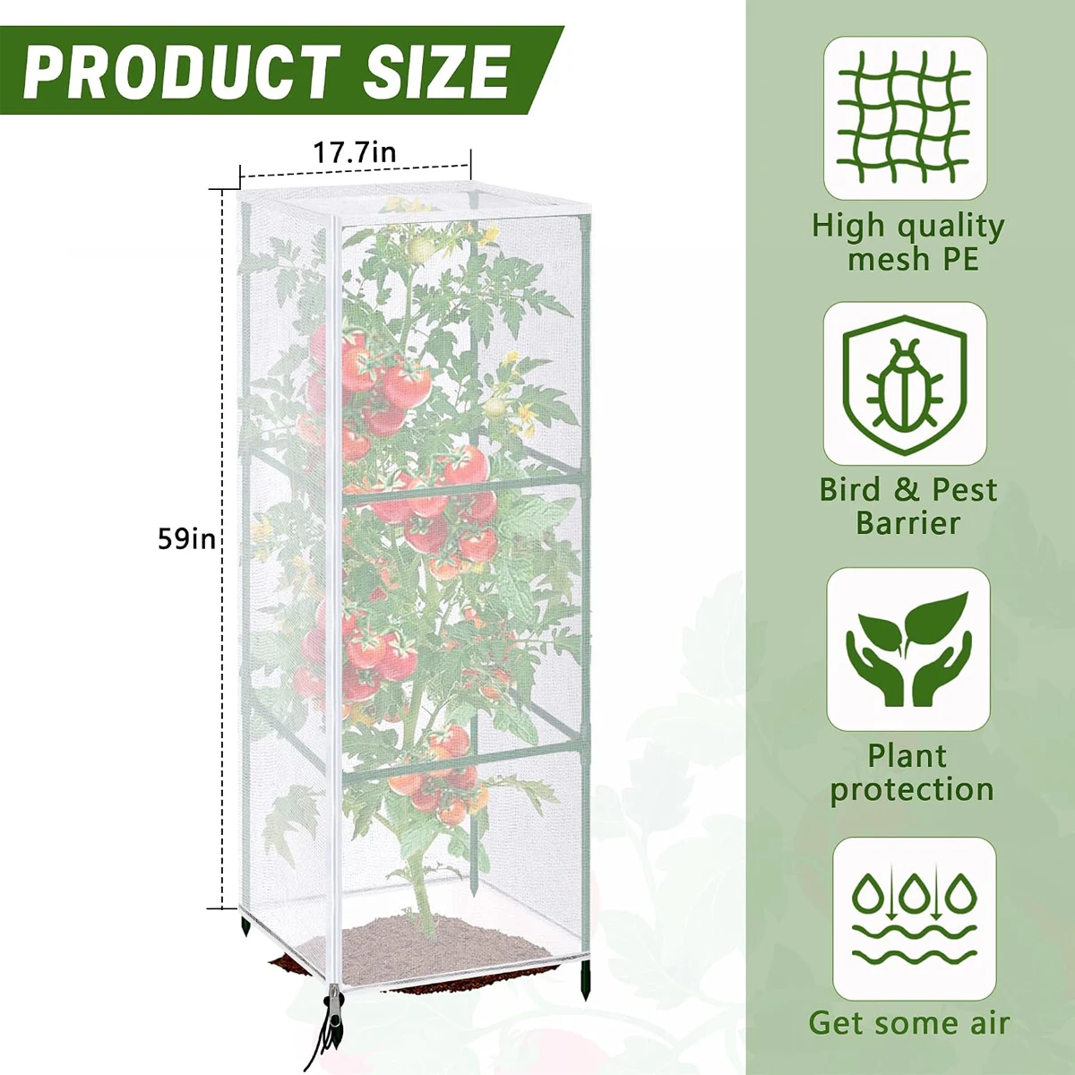 Durable Breathable Fine Mesh Plant Protection Tomato Stand Cover Insect-proof Net Gardening Birds Vine Netting Vegetable Garden