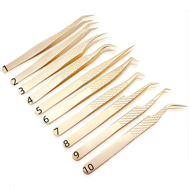 Professional Fake Lash Eyelashes Extension Tweezers Mega volume Mink Make Fans Boot isolation Nail Art Clip Beauty make up Tools