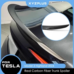 2024-2026 Performance Version Real Carbon Fiber Spoiler For Tesla Model 3 Highland Rear Carbon Trunk Wing Exterior Accessories
