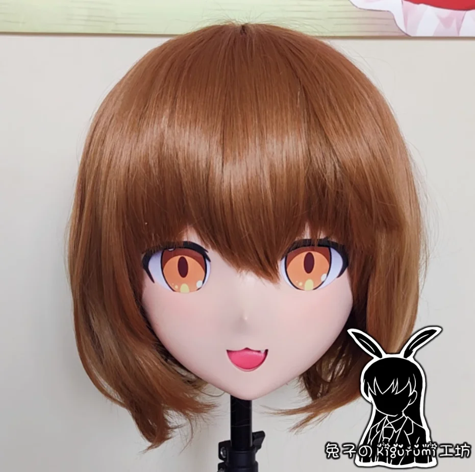 (RB2425) Personalizza la testa piena di qualità fatta a mano femminile/ragazza in resina anime giapponese personaggio dei cartoni animati Kig Cosplay Kigurumi maschera