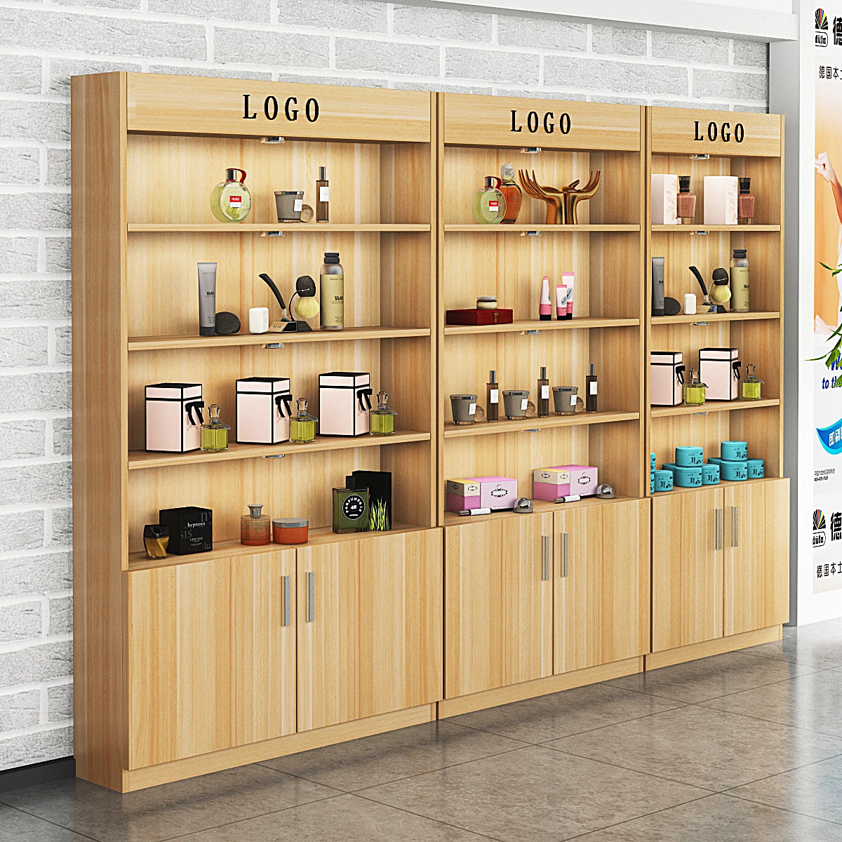 

Cosmetics Simple Modern Display Cabinet Container Beauty Salon Cabinet Product Shelf