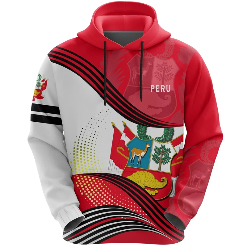 

Peru Flag Map Graphic Sweatshirts Peruvian National Emblem Hoodies For Men Clothes Casual Male Hoody Sport Boy Pullovers Tops