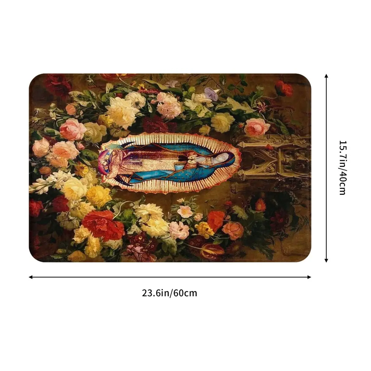Our Lady Of Guadalupe Virgin Mary Mexican Doormat Durable Carpet Rug Kitchen Entrance Home Floor Mat for Living room Footpad Mat