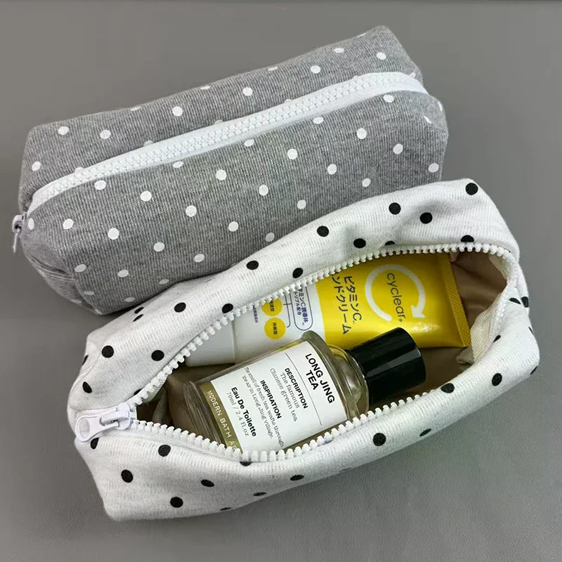 Polka Dot Design Pencil Case Large-capacity Soft Touch Pen Bag Stationery Pouch Stationery Organizer Back To School Gift