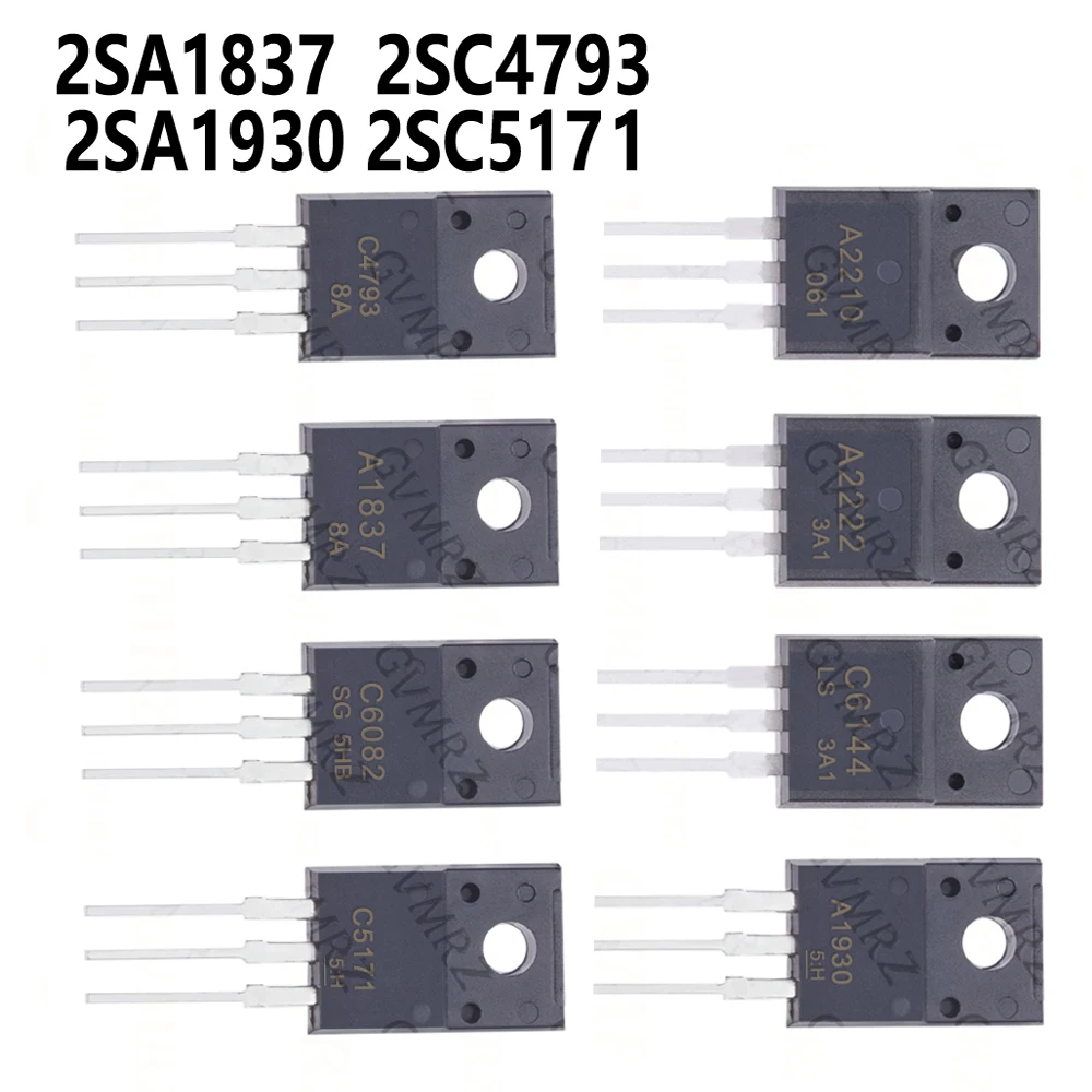 10PCS/ Each 5PCS  C4793 2SA2222 2SC6144 2SA1930 2SC5171 2SC4793 2SA1837 2SA2210 2SC6082 TO-220F A2222 C6144 A1930 C5171 A1837