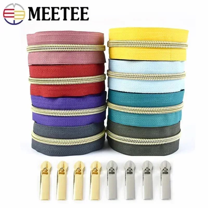 

2/5/10M 5# Nylon Zippers with Zipper Sliders Bags Luggage Zip Coil By The Meter Clothes Zips Repair Kits DIY Sewing Accessories