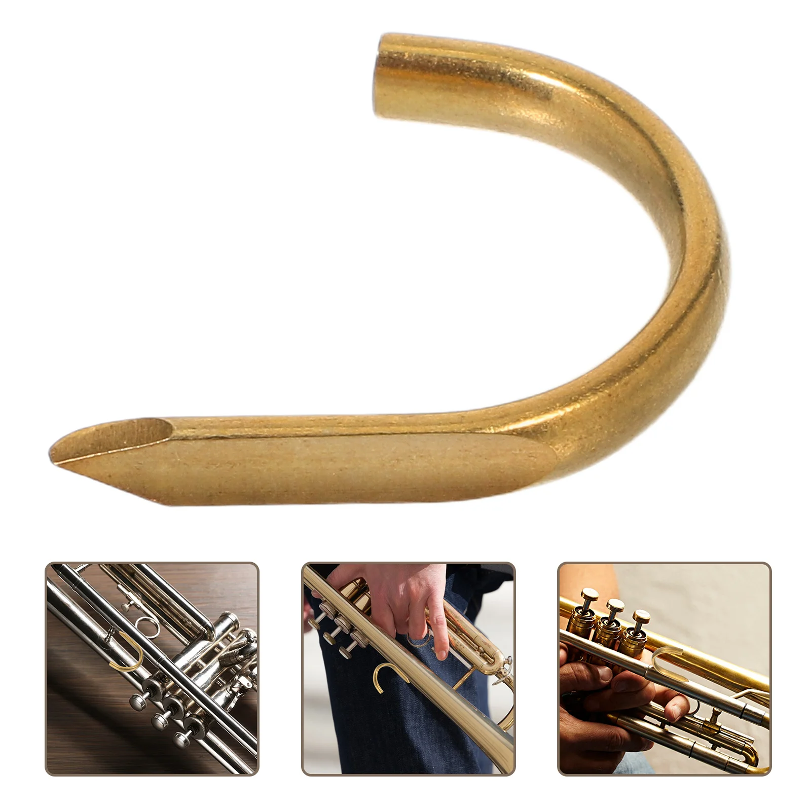 

B Flat Trumpet Ergonomic Thumb Grip for Comfortable Playing Long Performances Easy Carry Compact Brass Instrument