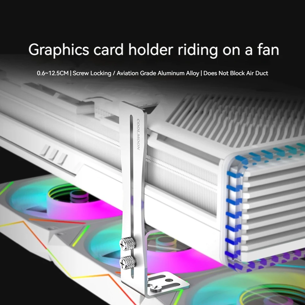 

Держатель для видеокарты ПК, износостойкий, из нержавеющего алюминия, кронштейн для видеокарты, рамка для крепления вентилятора GPU