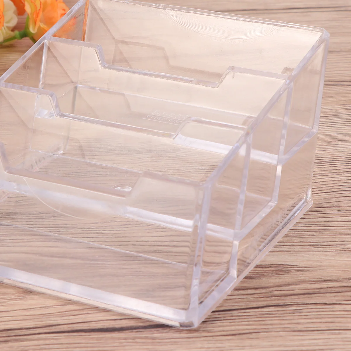 

Three-frame Business Card Box Office Stationery Organizer Index Cards Stand Table