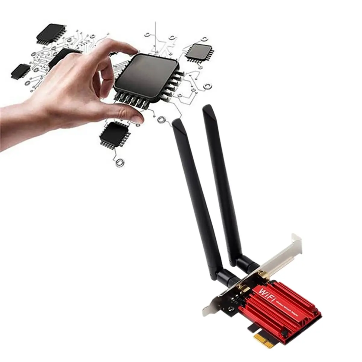 【Fast Delivery】-1626-8265AC WiFi Card Adapter 1200Mbps BT4.2 2.4G 5G 802.11AC WiFi5 -MIMO Wireless PCI-E Card for Win7/8/10