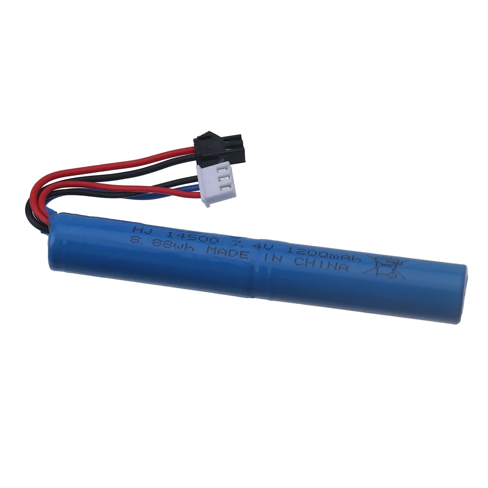 7.4V 1200mAh 14500 batteria agli ioni di litio SM Plug per giocattoli elettrici pistola a proiettile d'acqua giocattoli accessorio batteria 7.4V per veicoli giocattolo RC