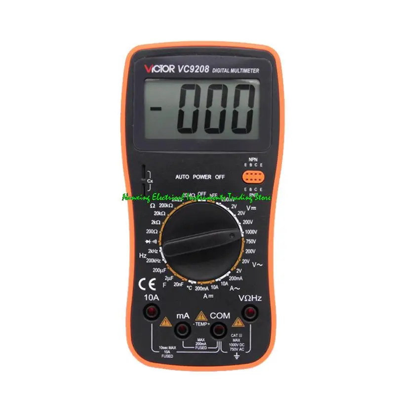 Большой ЖК-дисплей VICTOR VC9205/VC9208 1999 3 1/2, ручной диапазон, цифровой мультиметр, функция частоты/температуры, подсветка