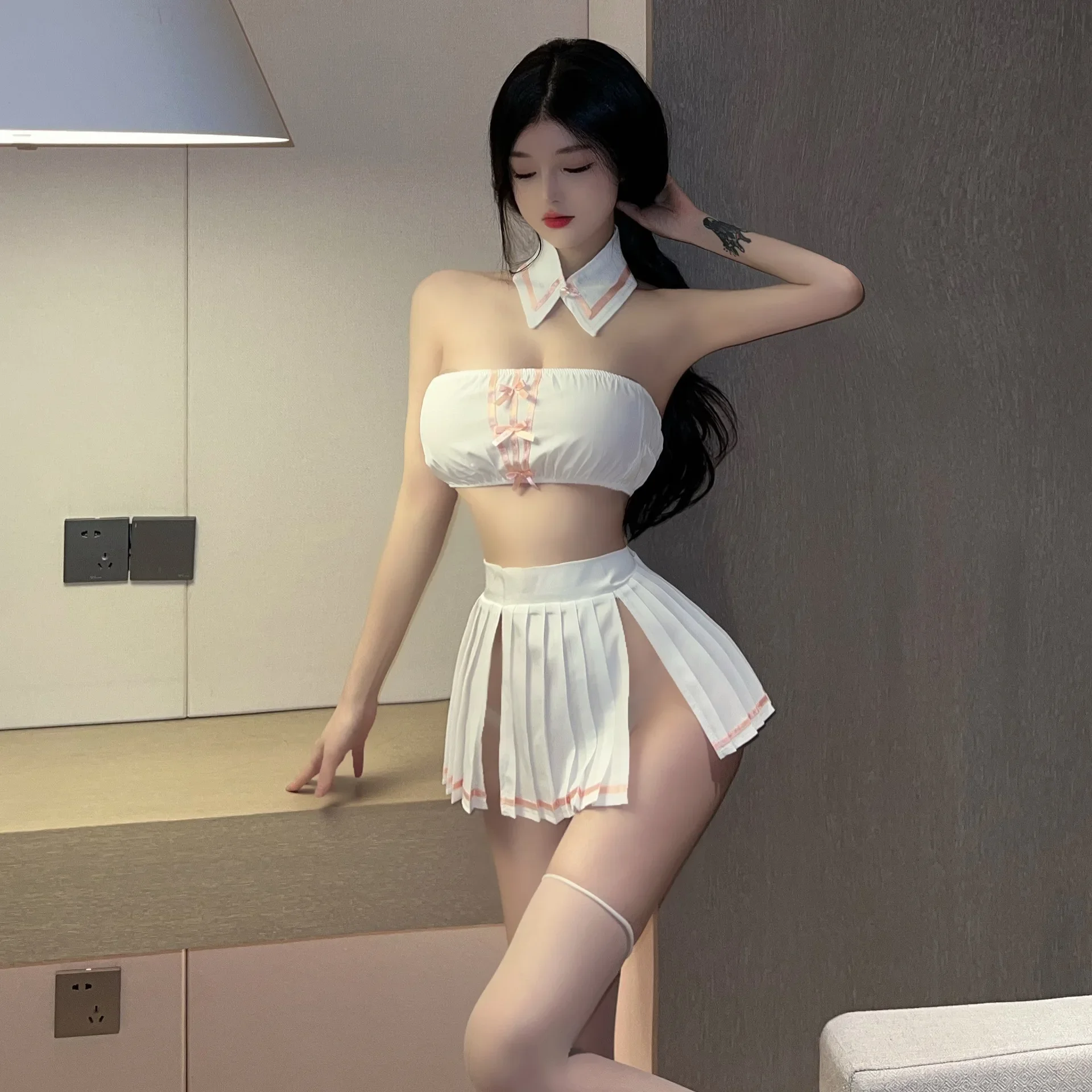 

Sexy Temptation Underwear Sailor Uniform Student Set Maid Nightclub Allure Pure Desire Sexy Simple No-Strip Women's Costume