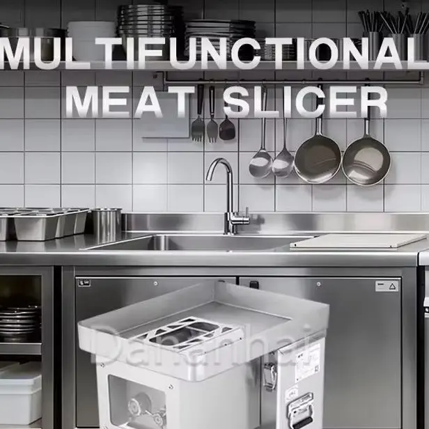 Meat Shop Slicer Commercial Electric Meat Cutter Stainless Steel Deli Machine For Catering Service