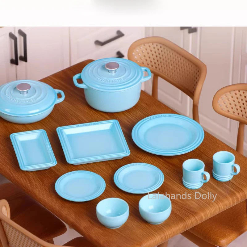 

Dollhouse Miniature Kitchen Items Mini Simulated Pot/Bowl/Tray/Dish/Plate Set Furniture Decoration Accessories Children Toys